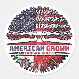 Tonga Tongan US USA USA United Staaten Tree Runder Aufkleber