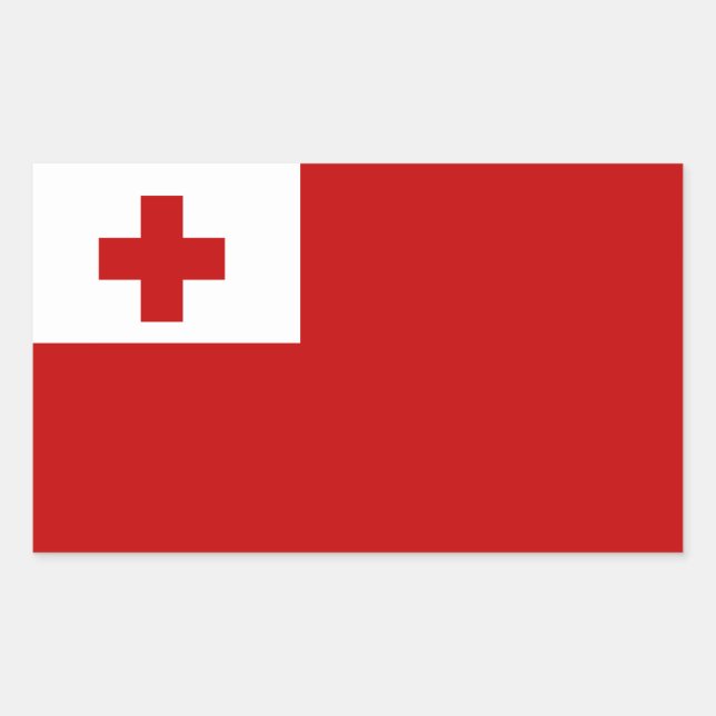 Tongan-Flagge, Flagge von Tonga Rechteckiger Aufkleber (Vorderseite)