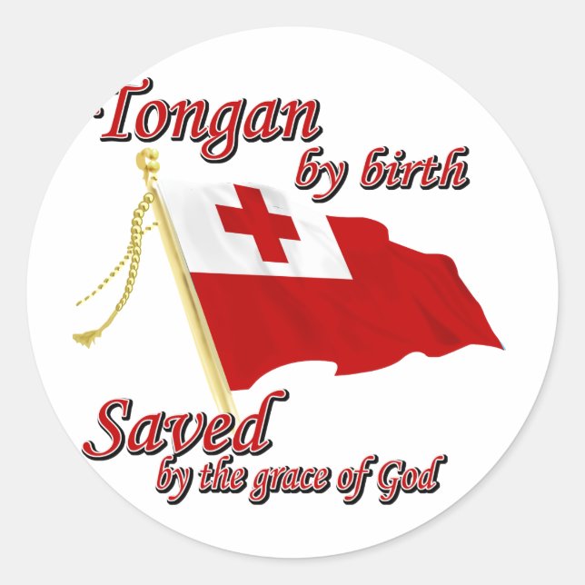 Tongan nach Geburt gerettet durch die Gnade Gottes Runder Aufkleber (Vorderseite)