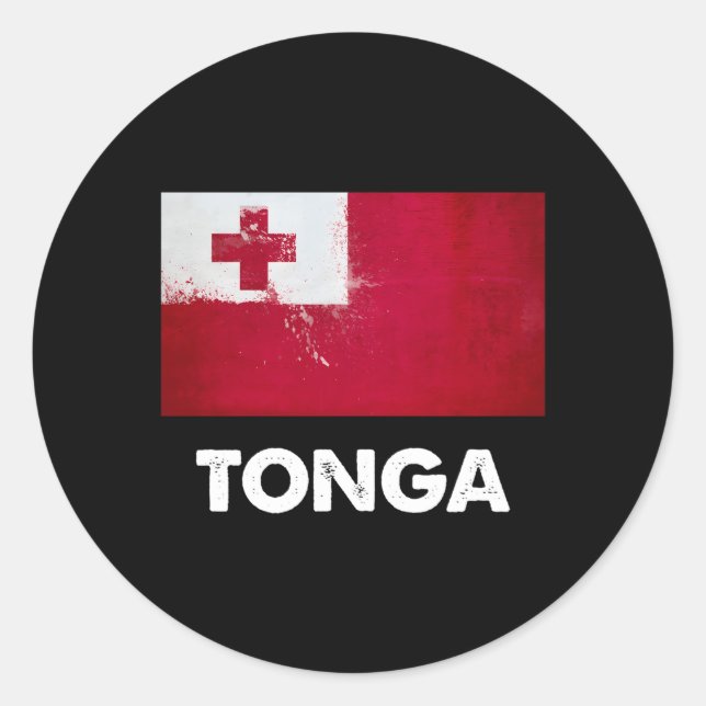 Tongan Tonga Flag Runder Aufkleber (Vorderseite)