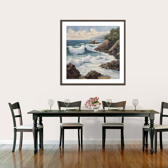 Tongapōrutu - Stretchierte Canvas Print Leinwanddruck (Tongapōrutu Coast.
Original New Zealand painting by Roger Smith)