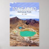 Tongariro Nationalpark Neuseeland Vintag