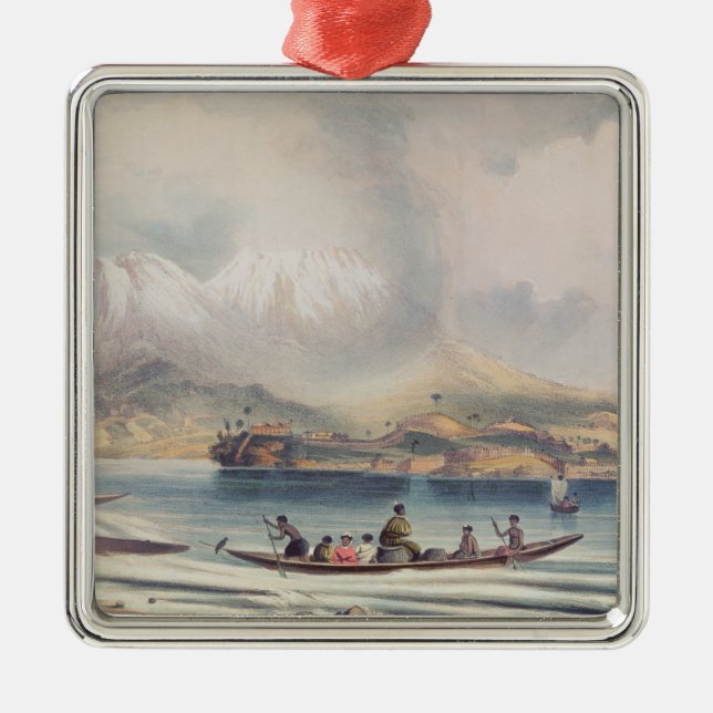 Tongariro Vulkan, Neuseeland Silbernes Ornament (Vorne)