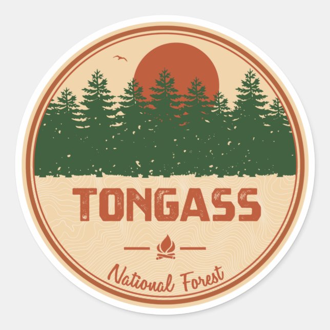Tongass National Forest Runder Aufkleber (Vorderseite)
