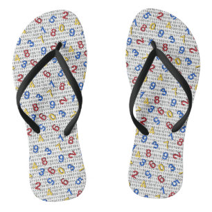 Tongs 123 Numéros Rouge Jaune Bleu Bleu Blancs Binary