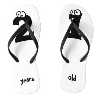 Tongs 21 années d'amusement d'anniversaire noir et blanc
