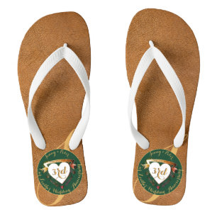 Tongs 3e anniversaire du Mariage Image en cuir