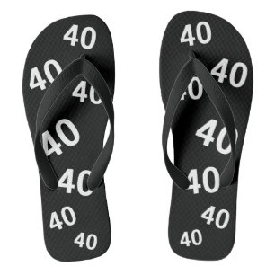 Tongs 40e anniversaire Sac noir et blanc Boucles cadeaux