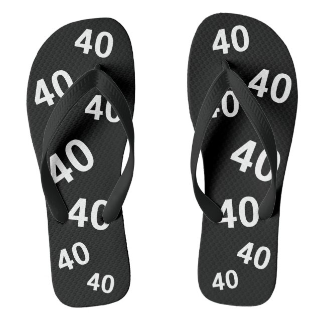 Tongs 40e anniversaire Sac noir et blanc Boucles cadeaux (Semelle)