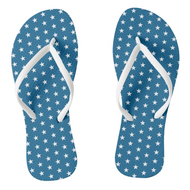 Tongs 4 juillet Celebration Blue White Star Motif (Semelle)