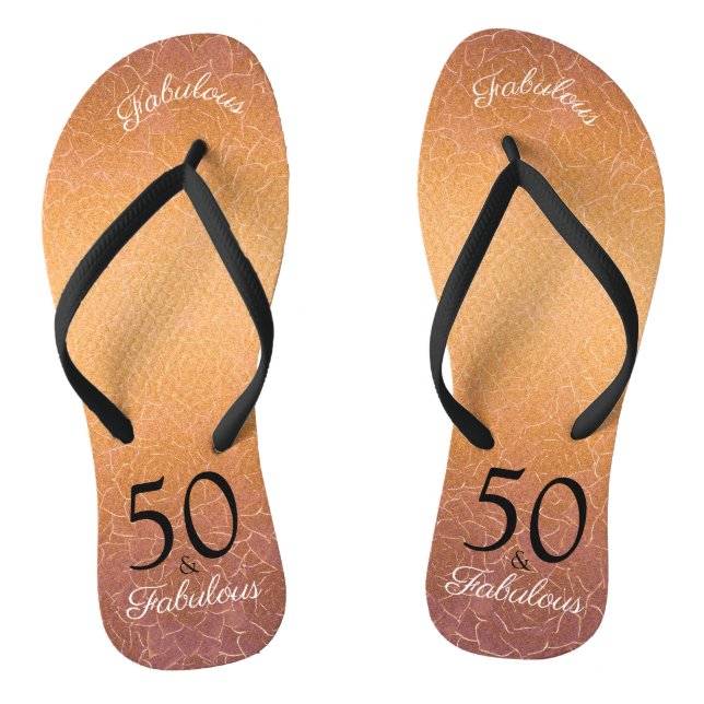 Tongs 50 Et Fabuleux Anniversaire Elegant Gold Metallic (Semelle)