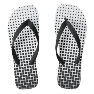 Tongs À damiers noir et blanc