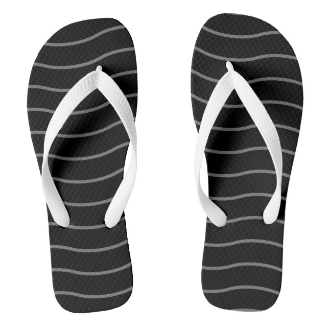 Tongs à motif de vague noir gris (Semelle)