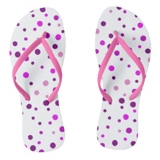 Tongs à pois rose violet