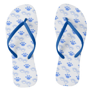 Tongs à semelles bleu clair et blanc avec patte