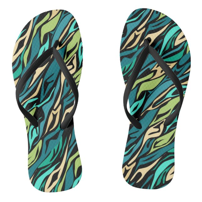 Tongs Abstract black turquoise (Semelle)