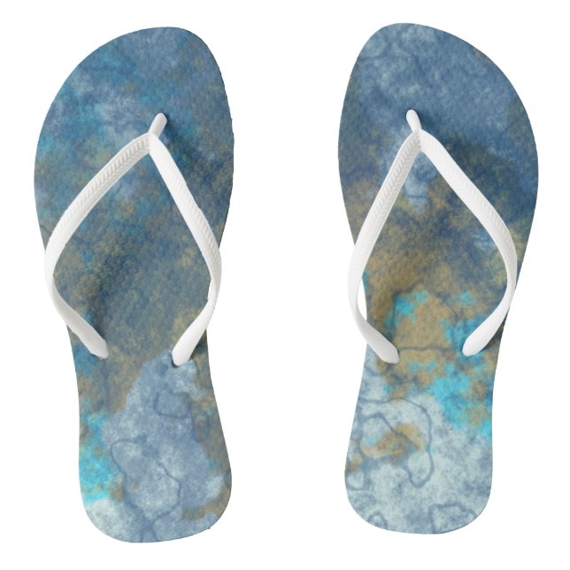 Tongs Abstrait bleu et turquoise (Semelle)