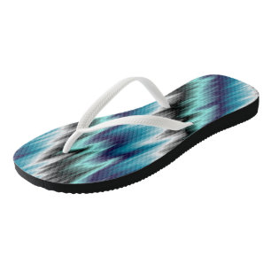 Tongs Abstrait bleu noir et blanc