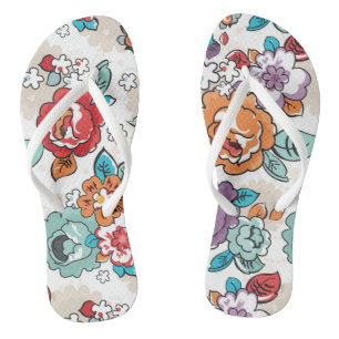 Tongs Abstrait Elegance, patron floral 5