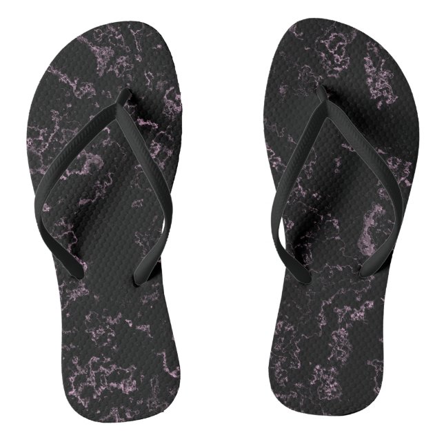 Tongs abstrait en marbre rose et noir (Semelle)