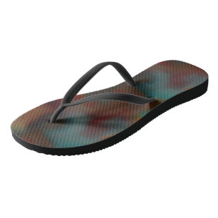 Tongs Abstrait en marbre turquoise et rouille