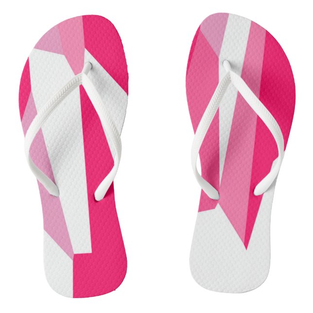 Tongs abstrait rose et blanc (Semelle)