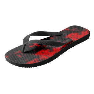 Tongs abstrait rouge et noir