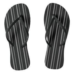 Tongs Abstraite ligne rayée moderne motif imprimé noir g