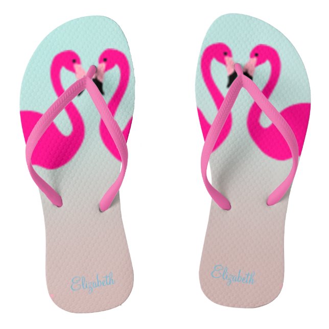 Tongs Adorable Flamants roses Roses En Amour (Semelle)