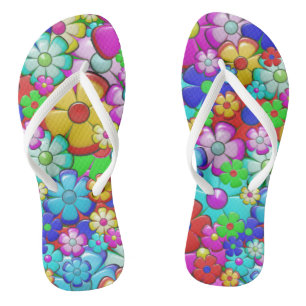 Tongs Adorables Fleurs Hippie Bohème