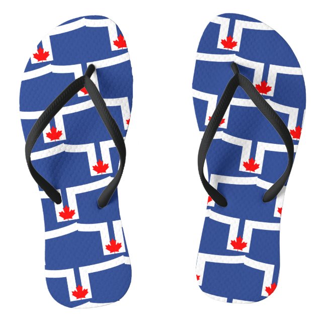 Tongs Adult Slim Straps with Flag of Toronto, Canada (Semelle)