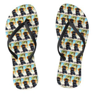 Tongs Affenpinscher sur la plage, cadeau d'été pour les