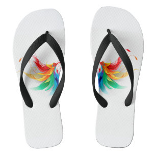 Tongs Ailes fluffy arc-en-ciel