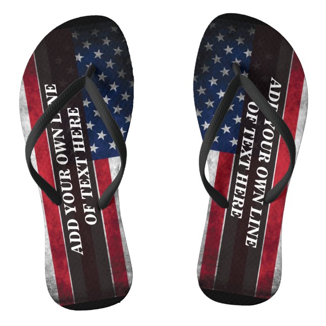 Tongs Ajouter votre texte sur le drapeau américain (Semelle)