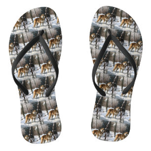 Tongs Akita Laissez tomber la neige Noël