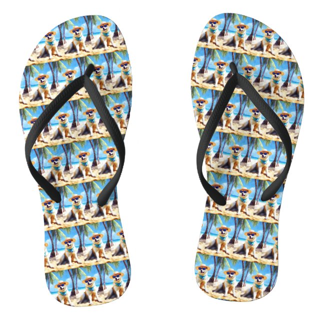 Tongs Akita sur la plage, cadeau d'été pour les amoureux (Semelle)