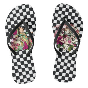 Tongs Alice au pays des merveilles Reine et lapin