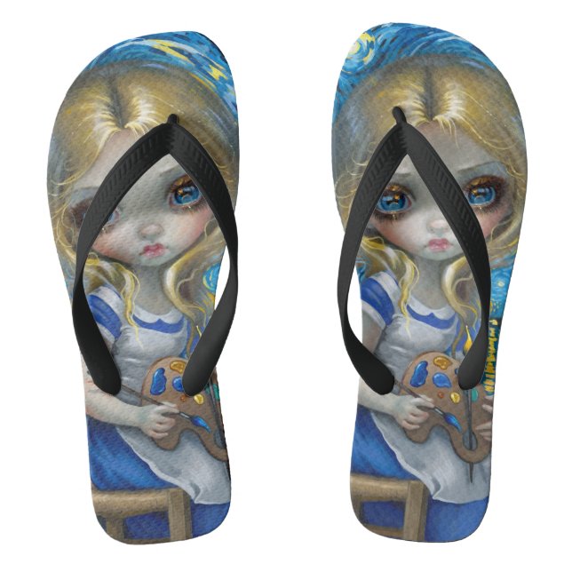 Tongs "Alice dans un Van Gogh Nocturne" (Semelle)