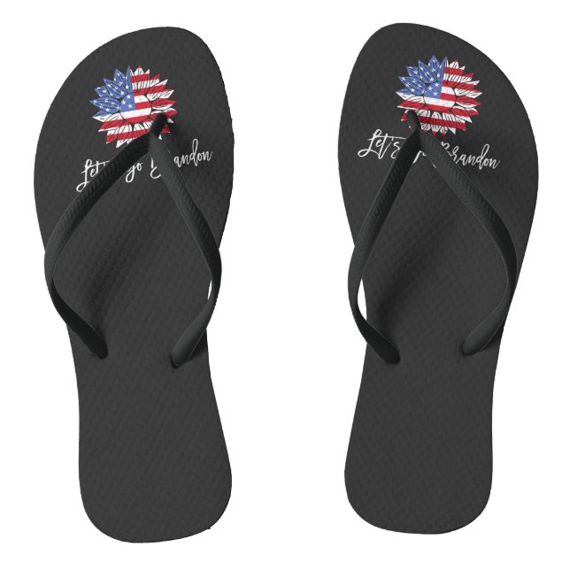 Tongs Allons, Brandon Biden Chant drapeau américain (Semelle)