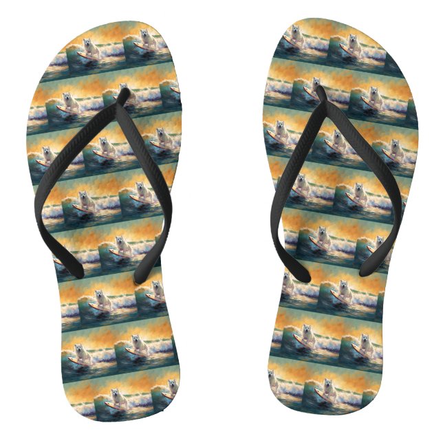Tongs American Eskimo Beach Surf Peinture (Semelle)