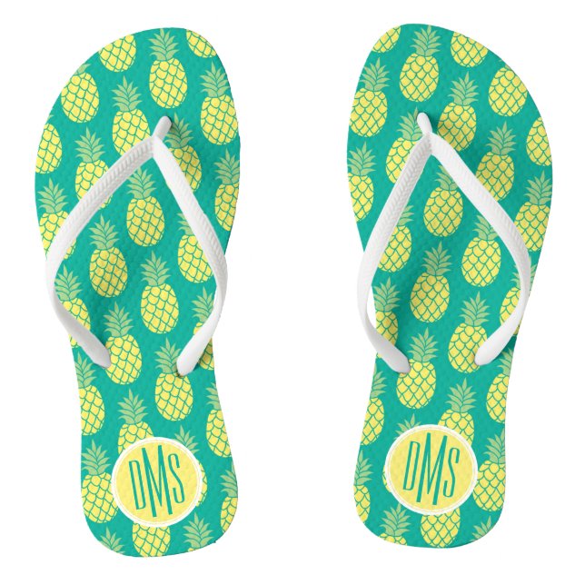 Tongs Ananas Pastel | Monogramme (Semelle)