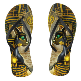 Tongs Ancienne déesse de chat égyptienne Bastet AI Art