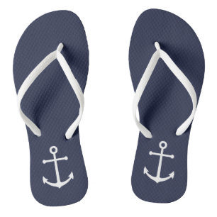 Tongs Ancre Bleue Marine Nautique
