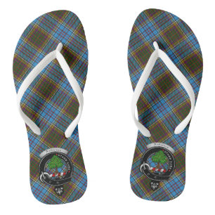 Tongs Anderson Clan Badge & Tartan Flip Flops