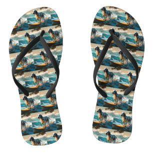 Tongs Anglais Setter Beach Surfing Painting