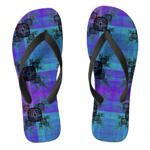 Tongs Aqua et Lilac Jeu de Joie Fractale