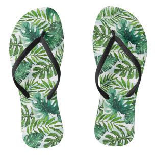 Tongs Aquarelle à la mode Feuille tropical Motif