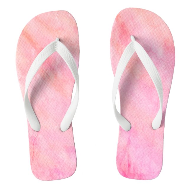 Tongs Aquarelle blanche rose (Semelle)