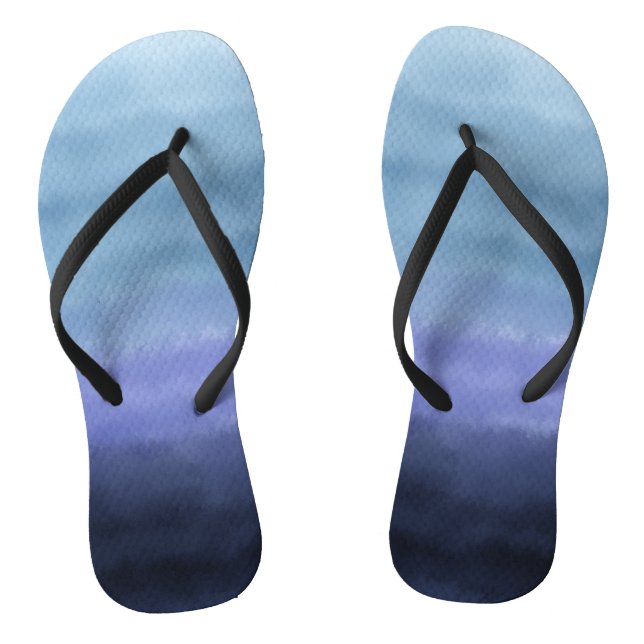 Tongs Aquarelle bleu moderne violet (Semelle)