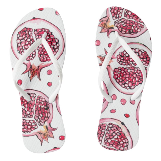 Tongs Aquarelle de grenade et motif d'encre (Semelle)